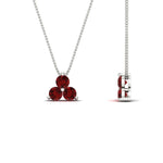 Load image into Gallery viewer, 1-carat-anniversary-gift-round-ruby-3-stone-pendant-in-FDPD1129GRUDR-1.00CT-NL-WG
