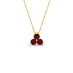 Load image into Gallery viewer, 1-carat-anniversary-gift-round-ruby-3-stone-pendant-in-FDPD1129GRUDR-1.00CT-NL-YG
