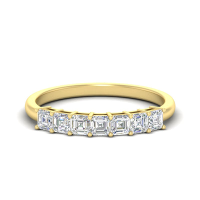 1 Ct Seven Diamond Asscher Cut Anniversary Ring