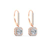 Load image into Gallery viewer, 1-carat-asscher-cut-halo-diamond-lever-back-earrings-in-rose-gold-FDEAR11235ASANGLE3-1.00-CT-NL-RG
