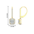 Thumbnail 2 - 1-carat-asscher-cut-halo-diamond-lever-back-earrings-in-yellow-gold-FDEAR11235AS-1.00-CT-NL-YG-HW