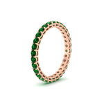 Load image into Gallery viewer, 1-carat-basket-set-round-emerald-eternity-band-in-rose-gold-FD11249ROBGEMGRANGLE2-1.00CT-NL-RG
