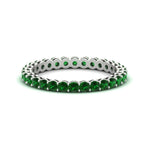 Load image into Gallery viewer, 1-carat-basket-set-round-emerald-eternity-band-in-white-gold-FD11249ROBGEMGR-1.00CT-NL-WG
