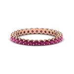 Load image into Gallery viewer, 1-carat-basket-set-round-pink-sapphire-eternity-band-in-rose-gold-FD11249ROBGSADRPI-1.00CT-NL-RG
