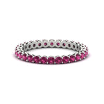 Load image into Gallery viewer, 1-carat-basket-set-round-pink-sapphire-eternity-band-in-white-gold-FD11249ROBGSADRPI-1.00CT-NL-WG
