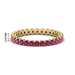 Load image into Gallery viewer, 1-carat-basket-set-round-pink-sapphire-eternity-band-in-yellow-gold-FD11249ROBGSADRPI-1.00CT-NL-YG-HW

