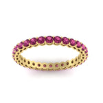 Load image into Gallery viewer, 1-carat-basket-set-round-pink-sapphire-eternity-band-in-yellow-gold-FD11249ROBGSADRPIANGLE5-1.00CT-NL-YG
