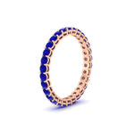 Load image into Gallery viewer, 1-carat-basket-set-round-sapphire-eternity-band-in-rose-gold-FD11249ROBGSABLANGLE2-1.00CT-NL-RG
