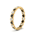 Load image into Gallery viewer, 1-carat-black-diamond-bezel-eternity-ring-in-yellow-gold-FDEWB10558-0.05CTGBLACKANGLE3-NL-YG