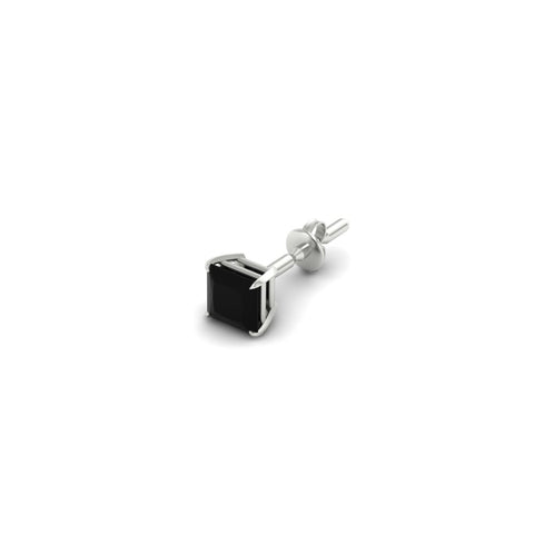 1 Carat Single Solitaire Princess Cut Male Earring