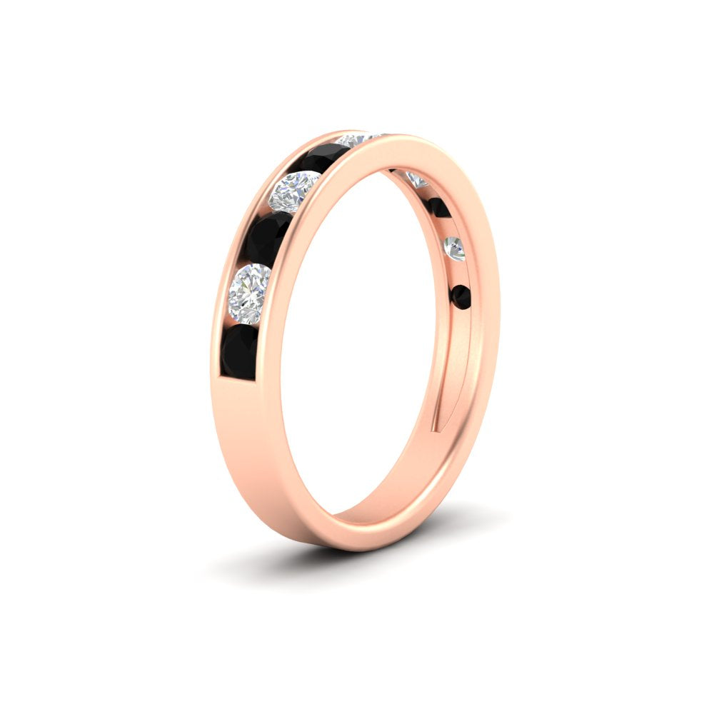 1-carat-channel-set-diamond-wedding-ring-band-with-black-diamond-in-rose-gold-FDWB5242ROGBLACKANGLE2-1.00CT-NL-RG