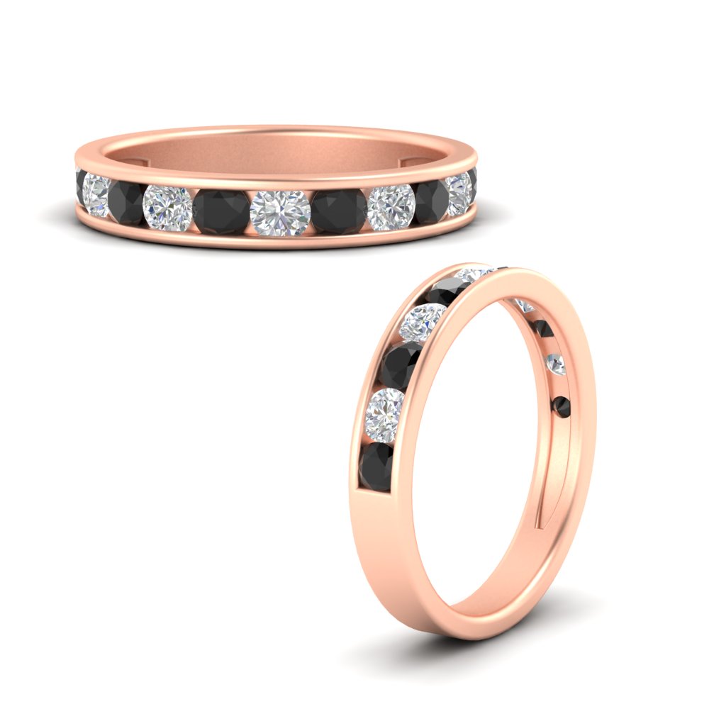 1-carat-channel-set-diamond-wedding-ring-band-with-black-diamond-in-rose-gold-FDWB5242ROGBLACKANGLE3-1.00CT-NL-RG