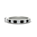 Load image into Gallery viewer, 1-carat-channel-set-diamond-wedding-ring-band-with-black-diamond-in-white-gold-FDWB5242ROGBLACK-1.00CT-NL-WG-HW
