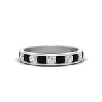Load image into Gallery viewer, 1-carat-channel-set-diamond-wedding-ring-band-with-black-diamond-in-white-gold-FDWB5242ROGBLACK-1.00CT-NL-WG
