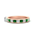Load image into Gallery viewer, 1-carat-channel-set-diamond-wedding-ring-band-with-emerald-in-rose-gold-FDWB5242ROGEMGR-1.00CT-NL-RG-HW
