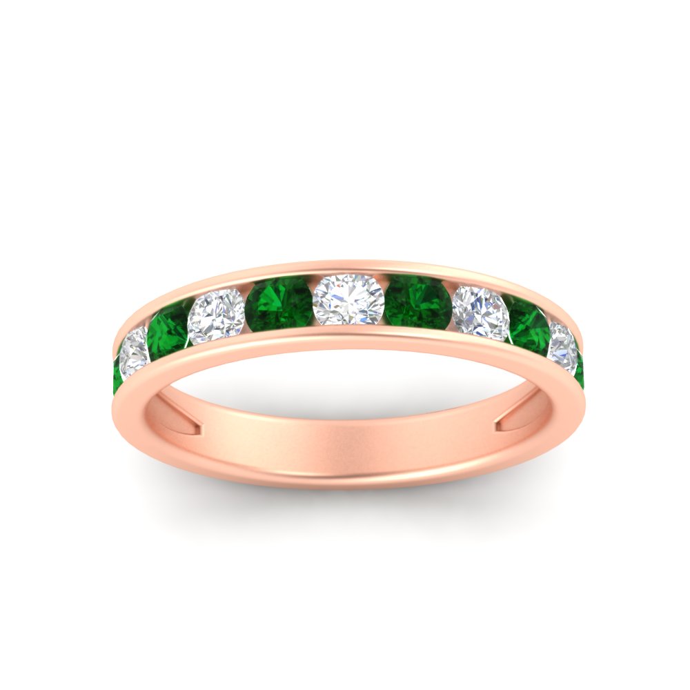 1-carat-channel-set-diamond-wedding-ring-band-with-emerald-in-rose-gold-FDWB5242ROGEMGRANGLE5-1.00CT-NL-RG