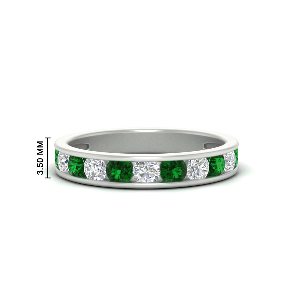 1-carat-channel-set-diamond-wedding-ring-band-with-emerald-in-white-gold-FDWB5242ROGEMGR-1.00CT-NL-WG-HW