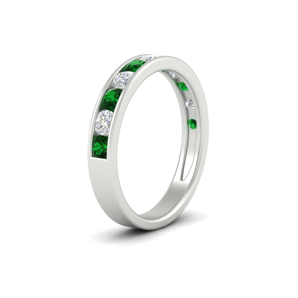 1-carat-channel-set-diamond-wedding-ring-band-with-emerald-in-white-gold-FDWB5242ROGEMGRANGLE2-1.00CT-NL-WG