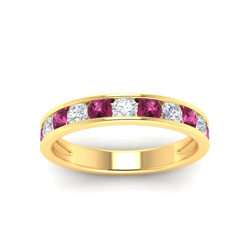 1-carat-channel-set-diamond-wedding-ring-band-with-pink-sapphire-in-yellow-gold-FDWB5242ROGSADRPIANGLE5-1.00CT-NL-YG