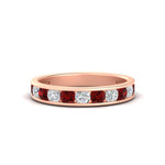 Load image into Gallery viewer, 1-carat-channel-set-diamond-wedding-ring-band-with-ruby-in-rose-gold-FDWB5242ROGRUDR-1.00CT-NL-RG
