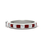 Load image into Gallery viewer, 1-carat-channel-set-diamond-wedding-ring-band-with-ruby-in-white-gold-FDWB5242ROGRUDR-1.00CT-NL-WG-HW
