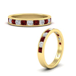 Load image into Gallery viewer, 1-carat-channel-set-diamond-wedding-ring-band-with-ruby-in-yellow-gold-FDWB5242ROGRUDRANGLE3-1.00CT-NL-YG
