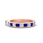 Load image into Gallery viewer, 1-carat-channel-set-diamond-wedding-ring-band-with-sapphire-in-rose-gold-FDWB5242ROGSABL-1.00CT-NL-RG-HW
