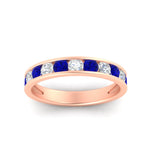Load image into Gallery viewer, 1-carat-channel-set-diamond-wedding-ring-band-with-sapphire-in-rose-gold-FDWB5242ROGSABLANGLE5-1.00CT-NL-RG
