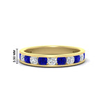 Load image into Gallery viewer, 1-carat-channel-set-diamond-wedding-ring-band-with-sapphire-in-yellow-gold-FDWB5242ROGSABL-1.00CT-NL-YG-HW
