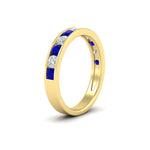 Load image into Gallery viewer, 1-carat-channel-set-diamond-wedding-ring-band-with-sapphire-in-yellow-gold-FDWB5242ROGSABLANGLE2-1.00CT-NL-YG
