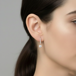 Load image into Gallery viewer, 1-carat-cushion-cut-halo-lever-back-earrings-in-rose-gold-FDEAR-11235CU-model