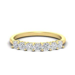 Cushion Diamond Seven Stone Wedding Ring