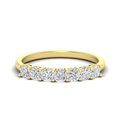 Cushion Diamond Seven Stone Wedding Ring