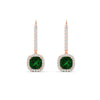 Load image into Gallery viewer, 1-carat-cushion-emerald-halo-lever-back-earrings-in-rose-gold-FDEAR11235CUGEMGR-1.00CT-NL-RG