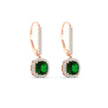 Thumbnail 25 - 1-carat-cushion-emerald-halo-lever-back-earrings-in-rose-gold-FDEAR11235CUGEMGR-1.00CT-NL-RG