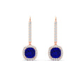 Thumbnail 19 - 1-carat-cushion-sapphire-halo-lever-back-earrings-in-rose-gold-FDEAR11235CUGSABL-1.00CT-NL-RG