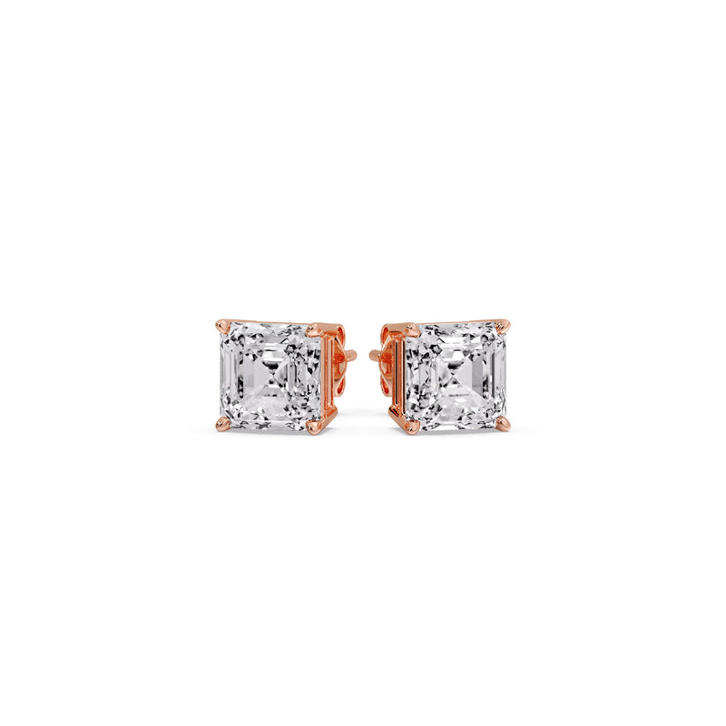 Asscher Cut Diamond Stud Earring