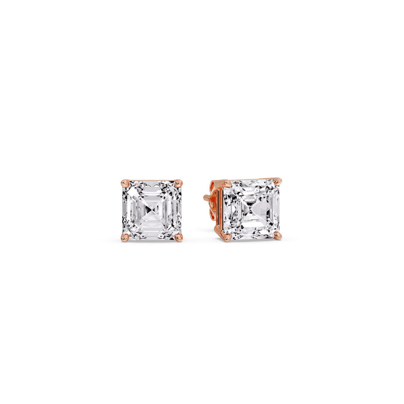 Asscher Cut Diamond Stud Earring