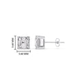 Thumbnail 4 - Asscher Cut Diamond Stud Earring