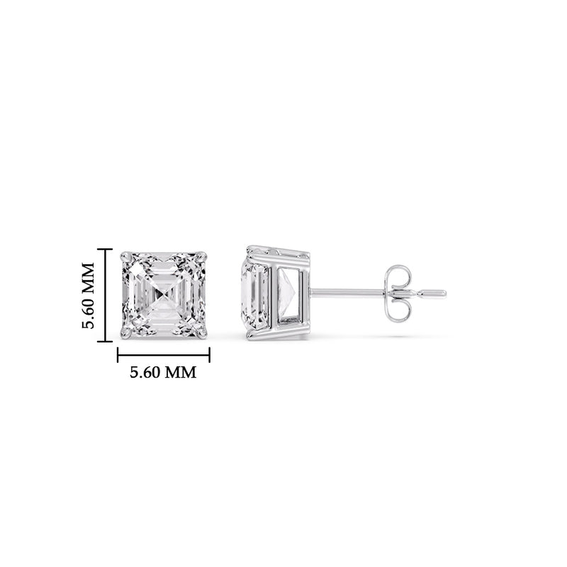 Asscher Cut Diamond Stud Earring