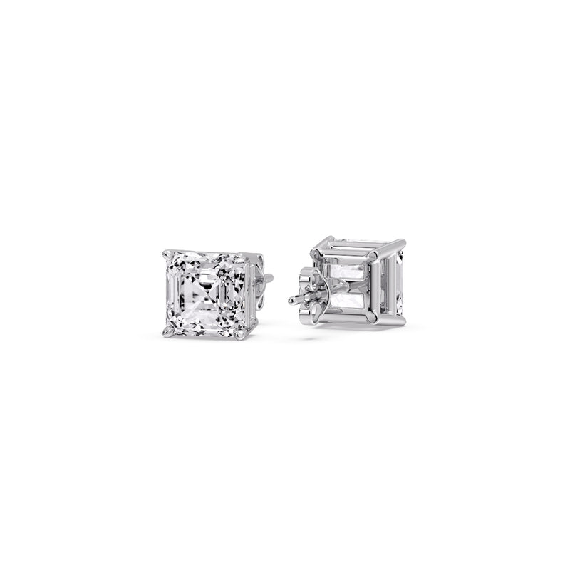 Asscher Cut Diamond Stud Earring
