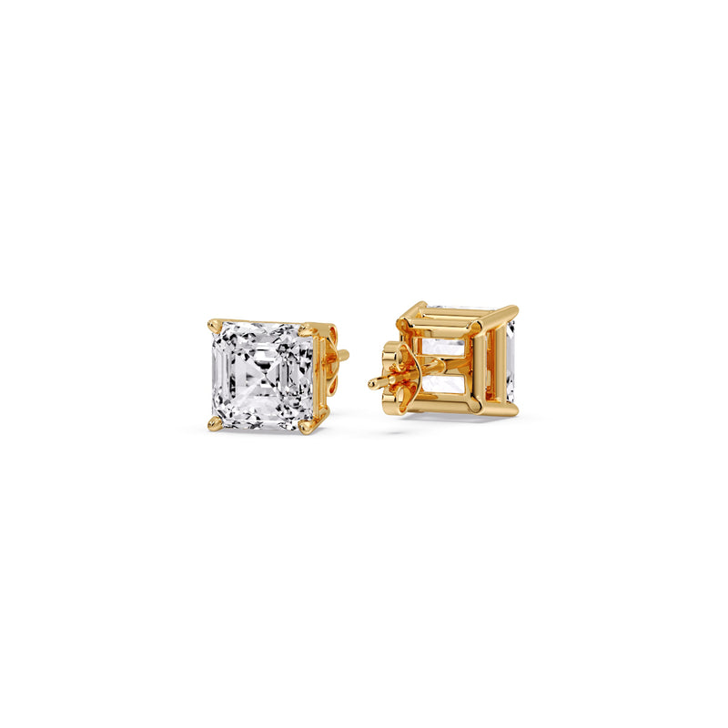 Asscher Cut Diamond Stud Earring