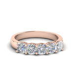 Load image into Gallery viewer, 1-carat-diamond-cushion-5-stone-band-in-rose-gold-FD8008CUB-1CT-NL-RG.jpg
