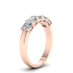 Load image into Gallery viewer, 1-carat-diamond-cushion-5-stone-band-in-rose-gold-FD8008CUB-1CT-NL-RG.jpg
