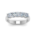 Load image into Gallery viewer, 1-carat-diamond-cushion-5-stone-band-in-white-gold-FD8008CUB-1CT-NL-WG.jpg
