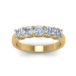 Load image into Gallery viewer, 1-carat-diamond-cushion-5-stone-band-in-yellow-gold-FD8008CUB-1CT-NL-YG.jpg
