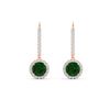 Load image into Gallery viewer, 1-carat-diamond-cute-dangle-halo-round-emerald-earrings-in-rose-gold-FDEAR11235ROGEMGR-1.00-CT-NL-RG.jpg
