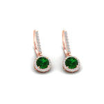 Load image into Gallery viewer, 1-carat-diamond-cute-dangle-halo-round-emerald-earrings-in-rose-gold-FDEAR11235ROGEMGR-1.00-CT-NL-RG.jpg
