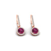Load image into Gallery viewer, 1-carat-diamond-cute-dangle-halo-round-pink-sapphire-earrings-in-rose-gold-FDEAR11235ROGSADRPI-1.00-CT-NL-RG.jpg