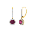 Load image into Gallery viewer, 1-carat-diamond-cute-dangle-halo-round-pink-sapphire-earrings-in-yellow-gold-FDEAR11235ROGSADRPI-1.00-CT-NL-YG.jpg
